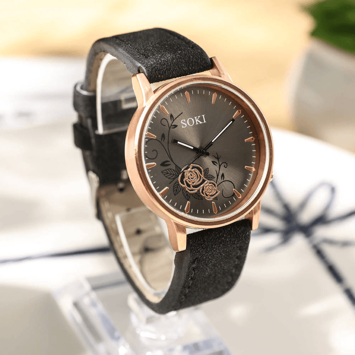 Deffrun Casual Style Women Wrist Watch Leather Watch Band Quartz Watch - Trendha