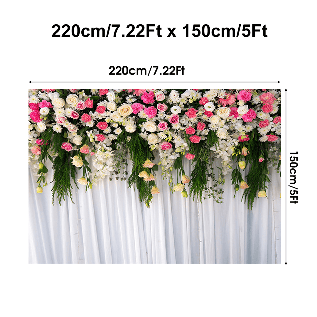 5X3Ft 7X5Ft Flower Wall Studio Silk Backdrop Photography Prop Photo Background - Trendha