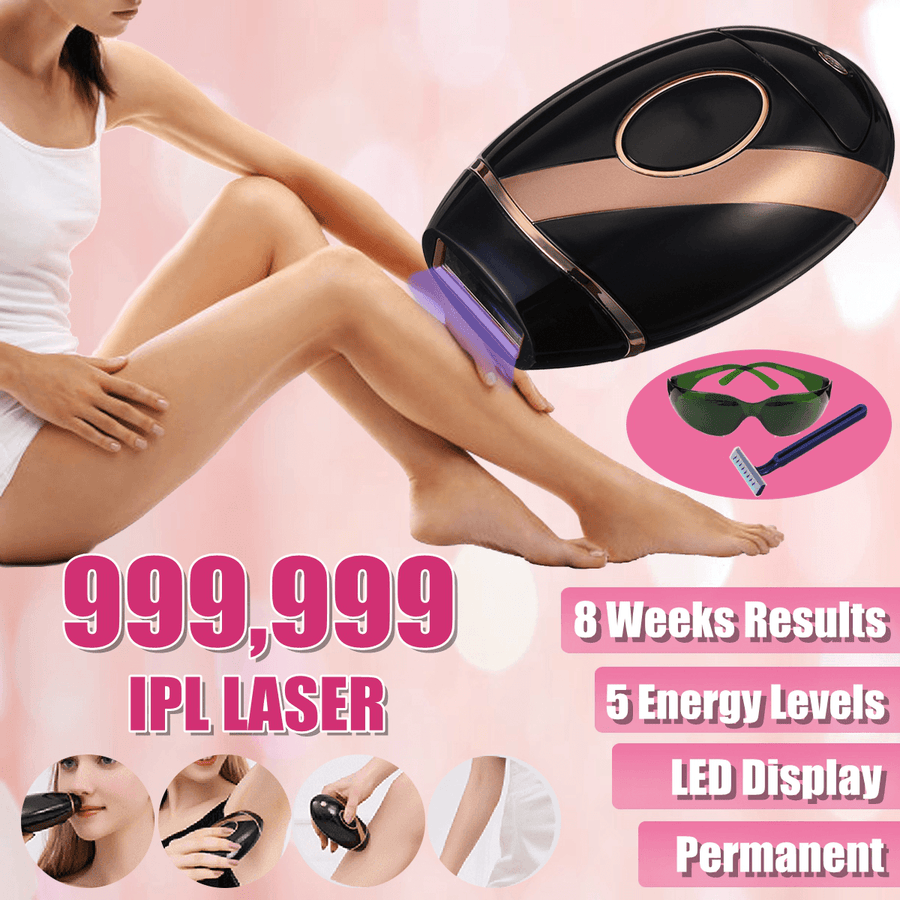 5 Energy Level Laser Hair Removal LED Display Instrument Armpit Lip Hair Epilator Painless Hair Removal - Trendha
