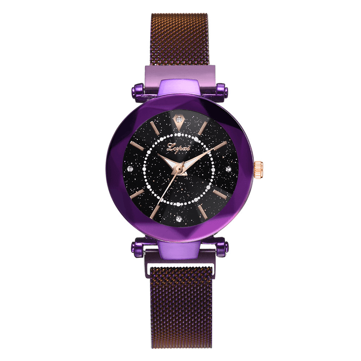 LVPAI P833 Star Dial Shining Unique Design Women Wrist Watch Full Steel Quartz Watches - Trendha