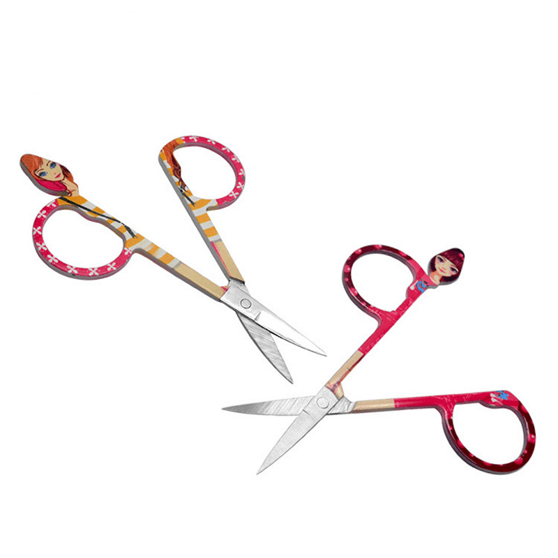 Eyebrow Scissors Cutting Grooming Stainless Steel Double-Fold Eyelid Sticker Makeup Tool - Trendha