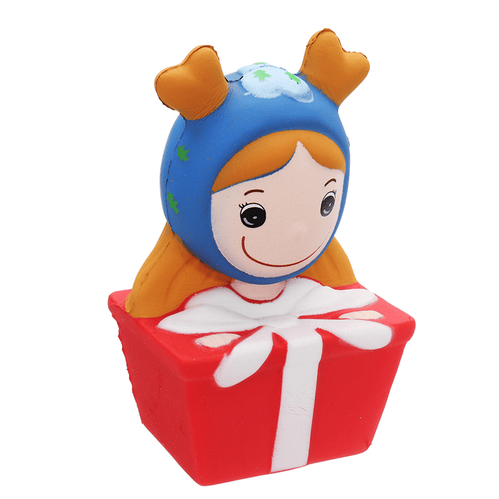 Christmas Elk Girl Squishy 14*7CM Slow Rising Soft Toy Gift Collection with Packaging - Trendha