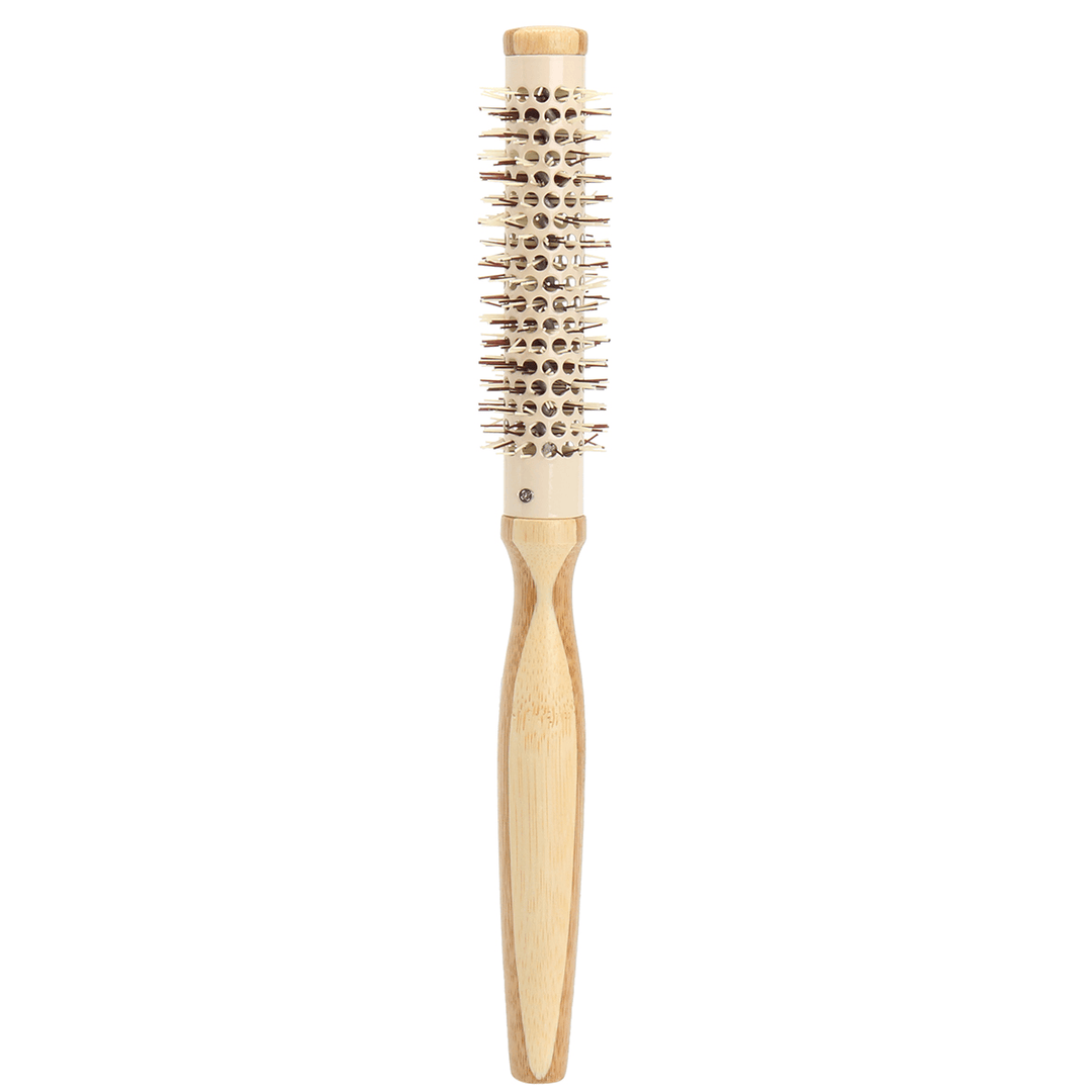 7 Pro round Brush Curly Hair Roller Brush Natural Wood Hairbrush Comb Salon Tools - Trendha