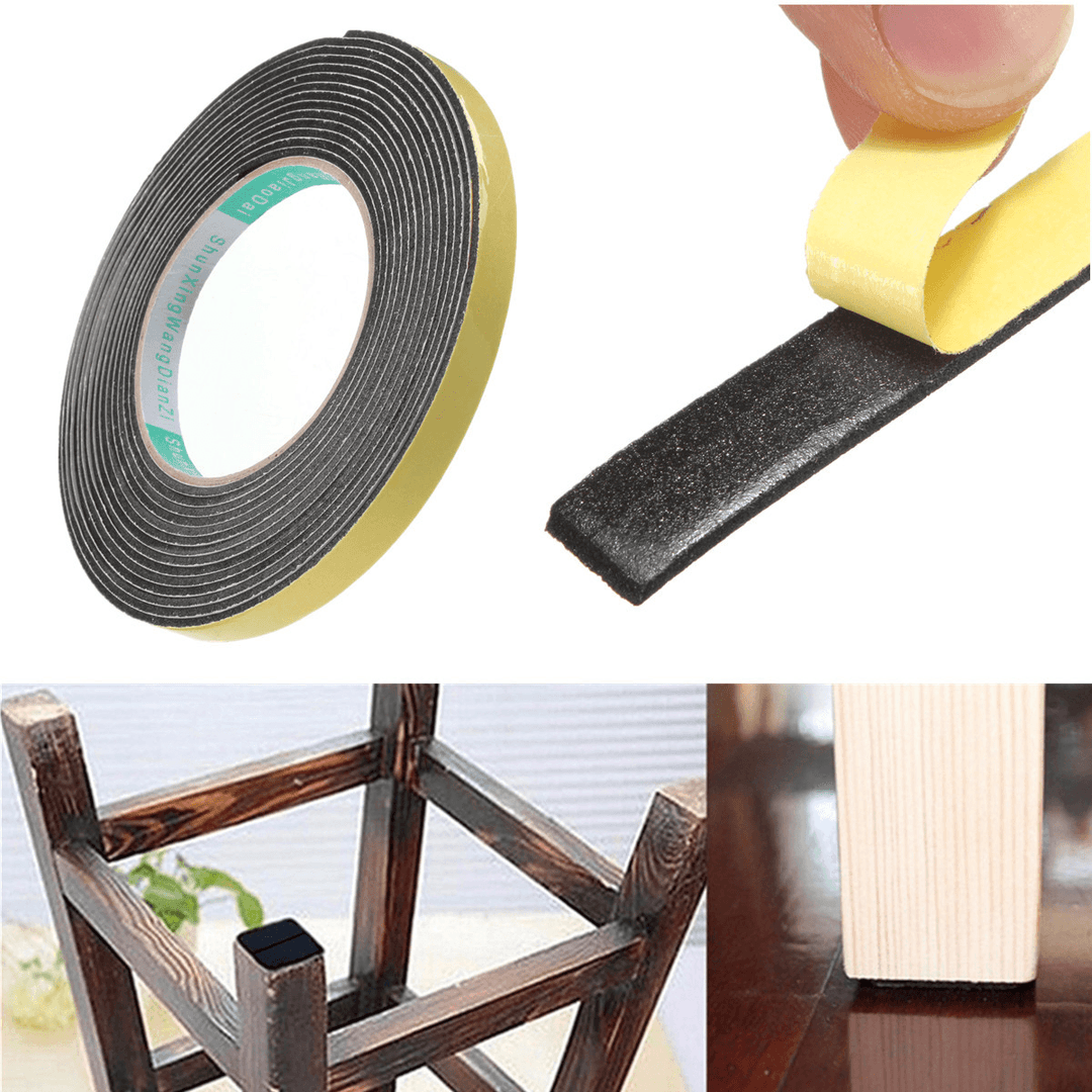 Safety Black Single Sided Adhesive Foam Cushion Tape Closed Cell 5M X 2Mm X 10Mm - Trendha