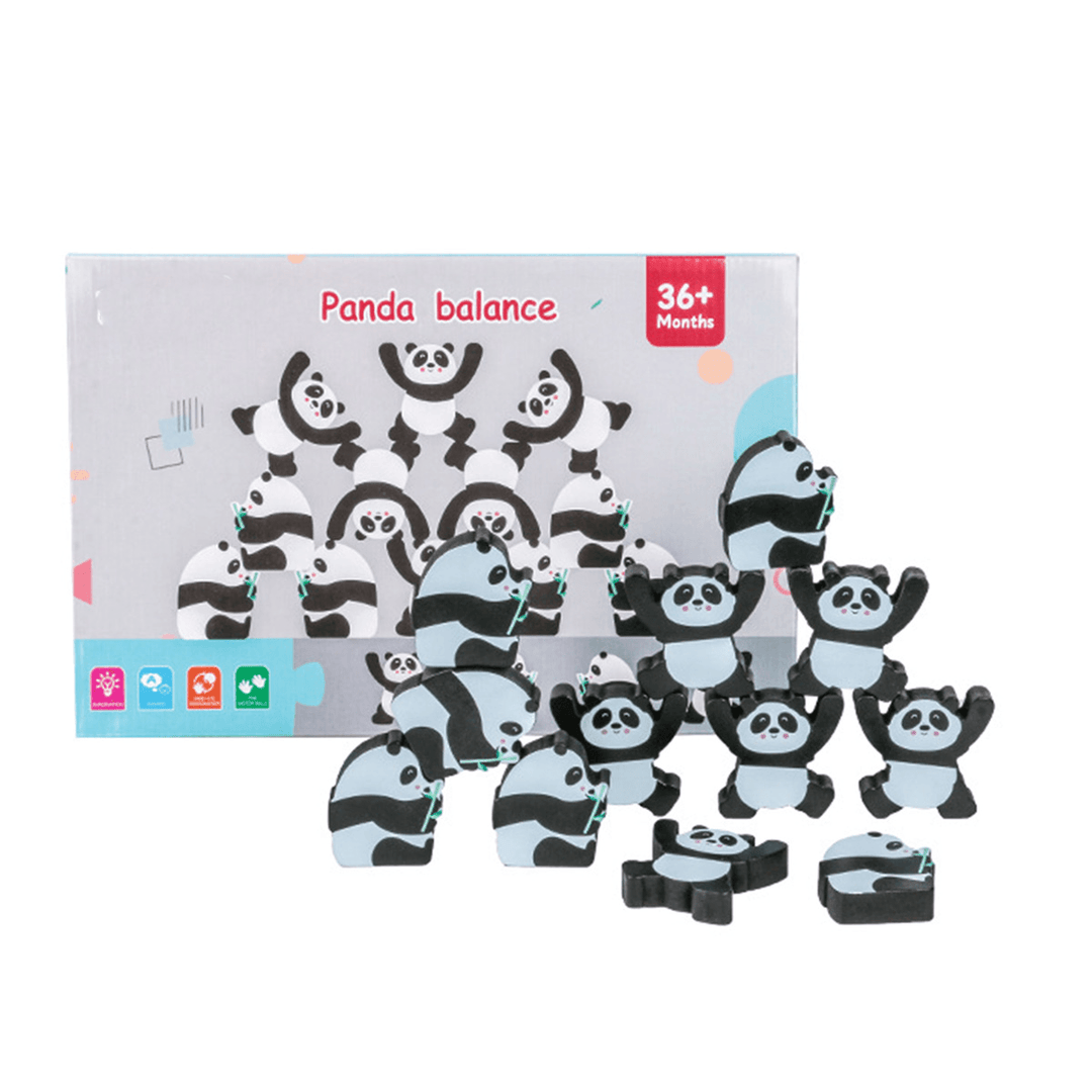 Wood Balancing Stacked Stones Rainbow Monkey/Bear/Panda Hercules Puppet Building Block Montessori Toys for Kids Gift - Trendha