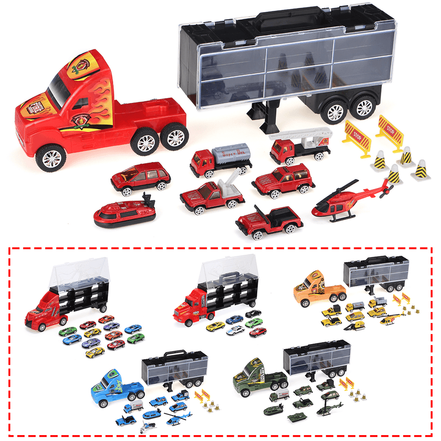 Transport Car Toy Container Truck Carrier Kids Mini Toy Diecast Cars Model Set Gift - Trendha
