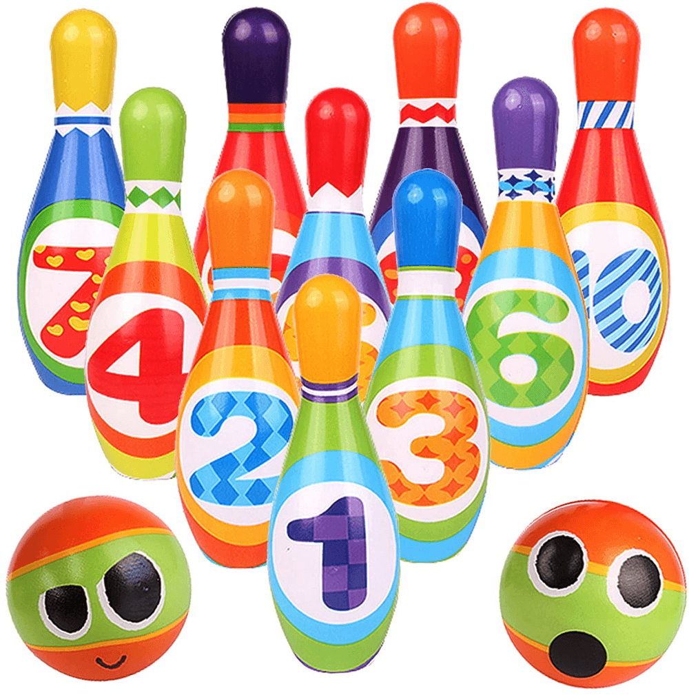 12PCS Cute Mini Bowling PU Soft Indoor Sport Play Games Safe Foam Kids Bowling Children Indoor Sport Family Funny Game Toy Gift - Trendha