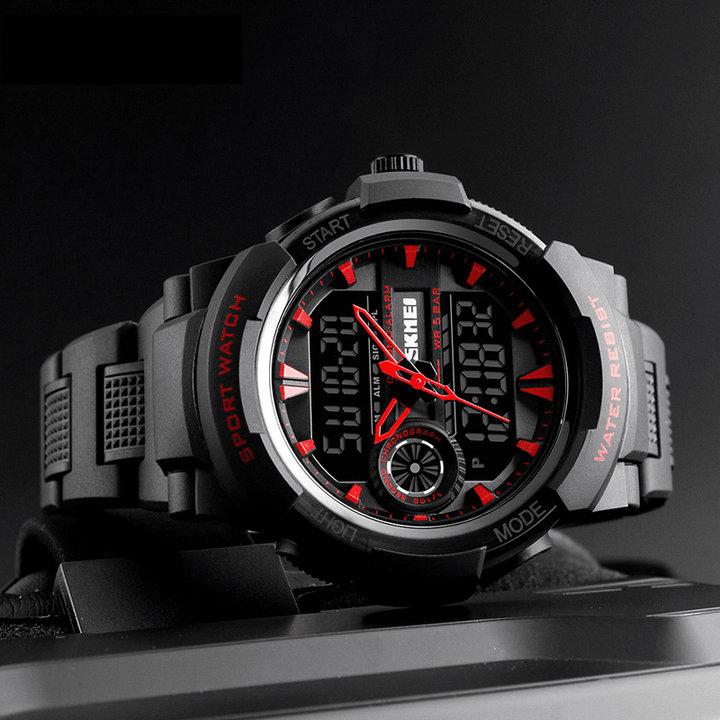 SKMEI 1320 Dual Display Digital Watch Men Chronograph Alarm Watch Fashion Waterproof Sport Watch - Trendha