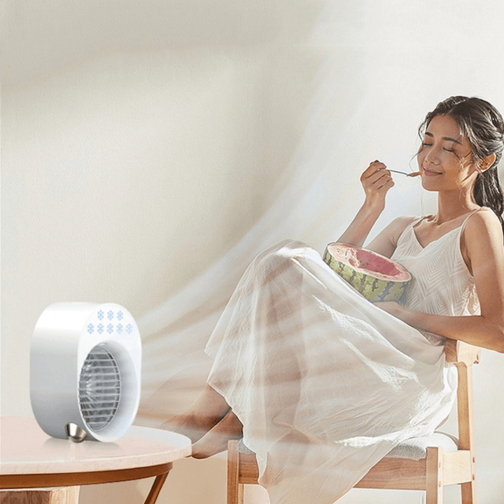 Mini Air Conditioner Portable USB Fan Air Cooler Humidifier 3 Speed Adjustable 6 Color Light Conditioning Purifier - Trendha