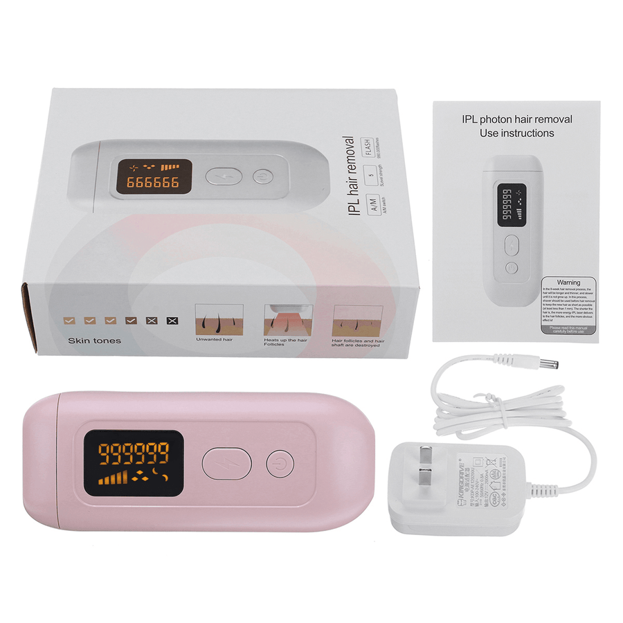 999,999 Flashes 5 Levels IPL Laser Hair Removal Device Permanent Painless Epilator - Trendha
