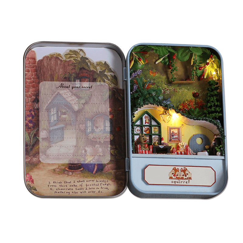 Iiecreate DIY Tin Box Secret Dollhouse with Light T-002 T-003 T-004 T-005 Gift Home Office Decor - Trendha