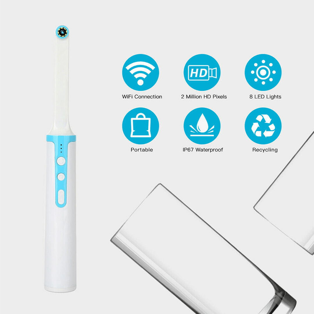 Wireless Wifi Oral Dental Camera 1080P HD Intraoral Endoscope Adjustable 8 LED Light USB Cable Mouth Inspection for Dentist Tool - Trendha