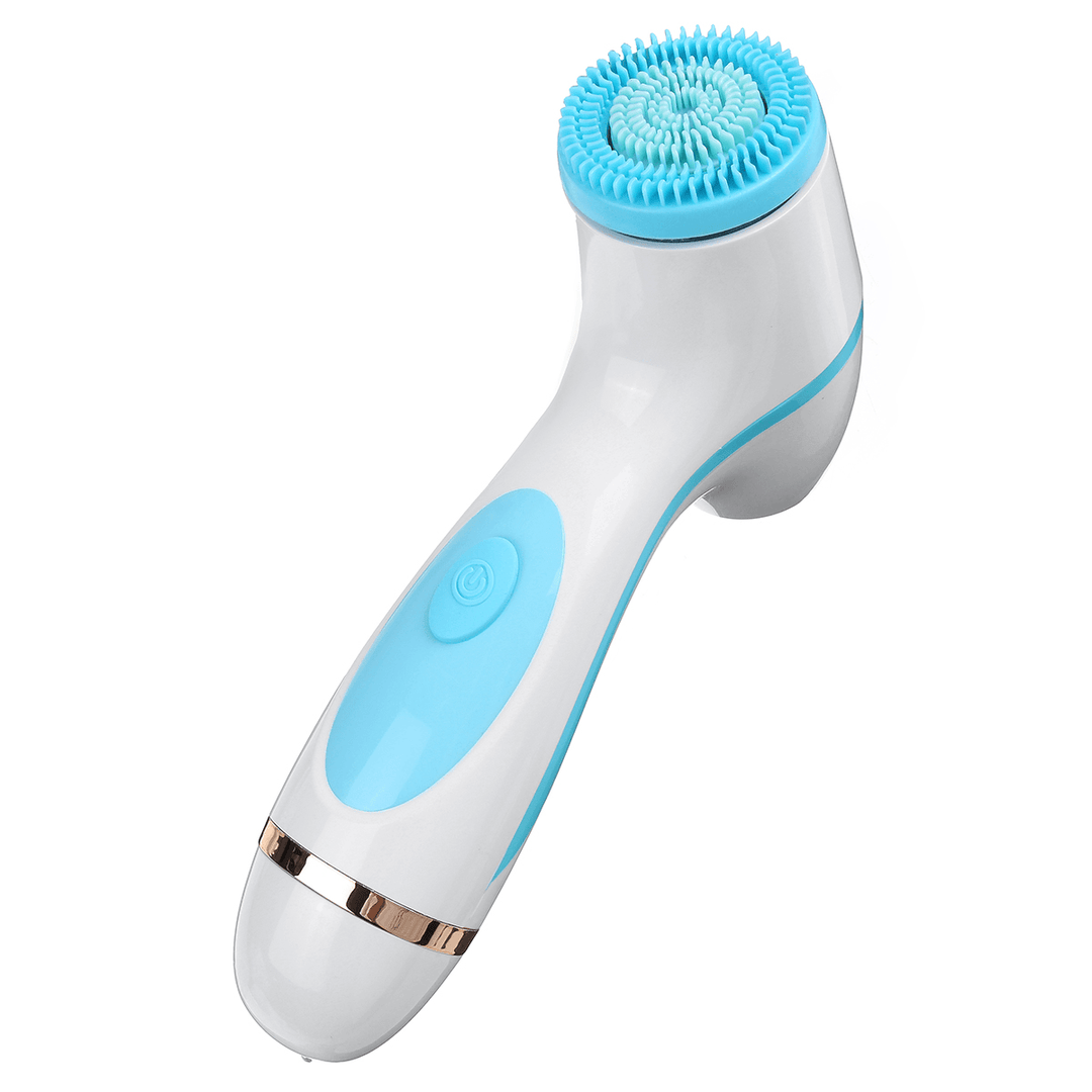 USB Rechargeable Electric Facial Cleansing Brush 2 Modes Skin Cleaner Beauty Care W/ 3 Head - Trendha