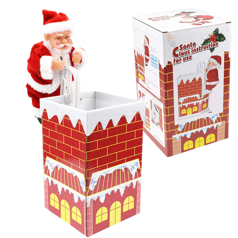 Christmas Gift Santa Claus Electric Climb Chimney 8.3 Inch Music Play Novelty Toys - Trendha