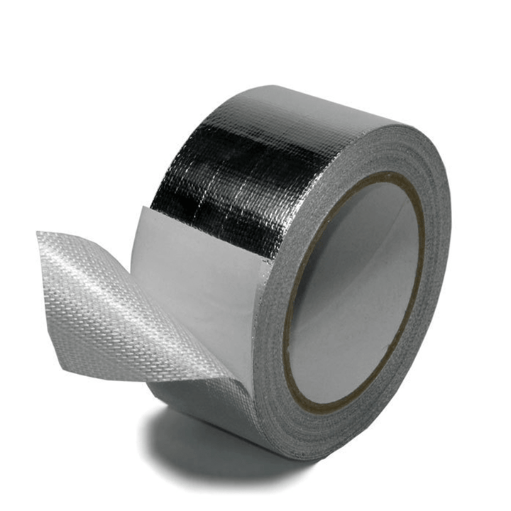50M 2" Fiberglass Aluminium Foil Tape Self Adhesive Reinforced Heat Shield - Trendha