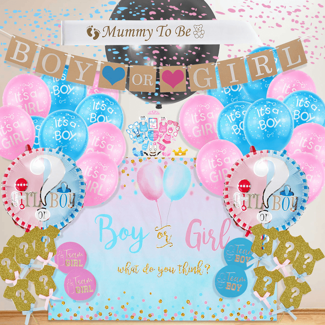 Gender Secret Party Decoration Set Boy or Grill Party Balloon Set - Trendha