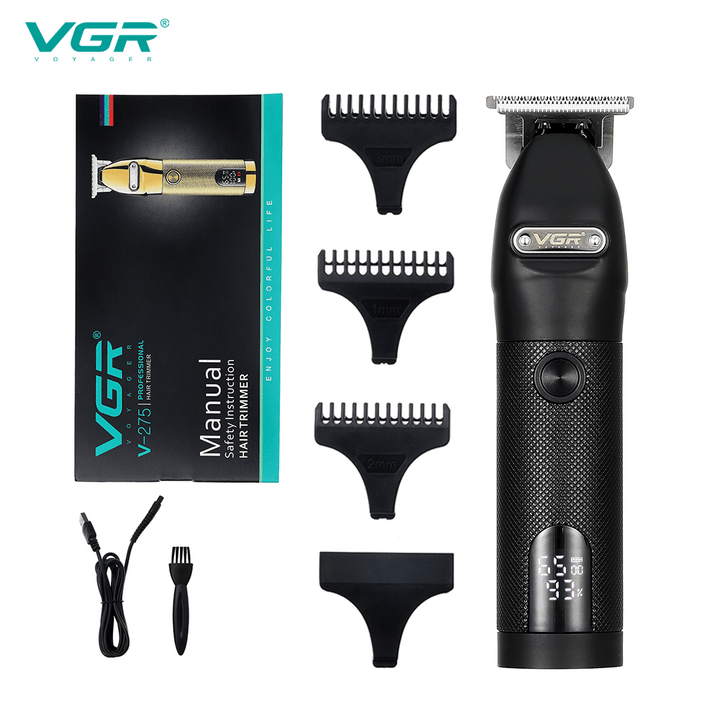 VGR V-275 Hair Trimmer Cordless Rechargeable Hair Clipper Hair Cutter Beard Trimmer LED Oil Head Professional Barber Trimmer - Trendha