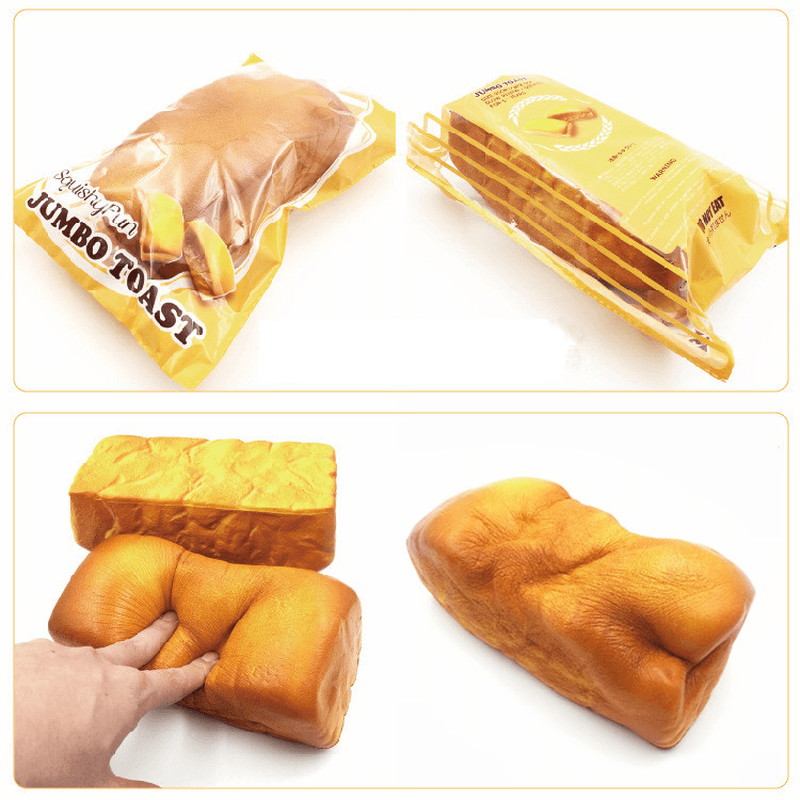 Squishyfun Squishy Jumbo Toast Bread 20Cm Slow Rising Original Packaging Collection Gift Decor Toy - Trendha