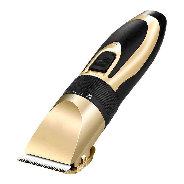 Gold Rechargeable Electric Hair Clipper Trimmer Beard Shaver Men Haircut Ceramic Blade 110-240V - Trendha