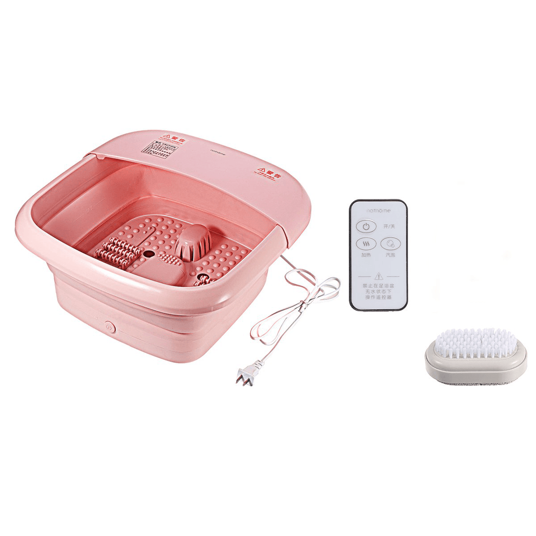 220V Portable Foldable Electric Bathtubs Foot Soaking Bucket Foaming Bump Massage Heat - Trendha