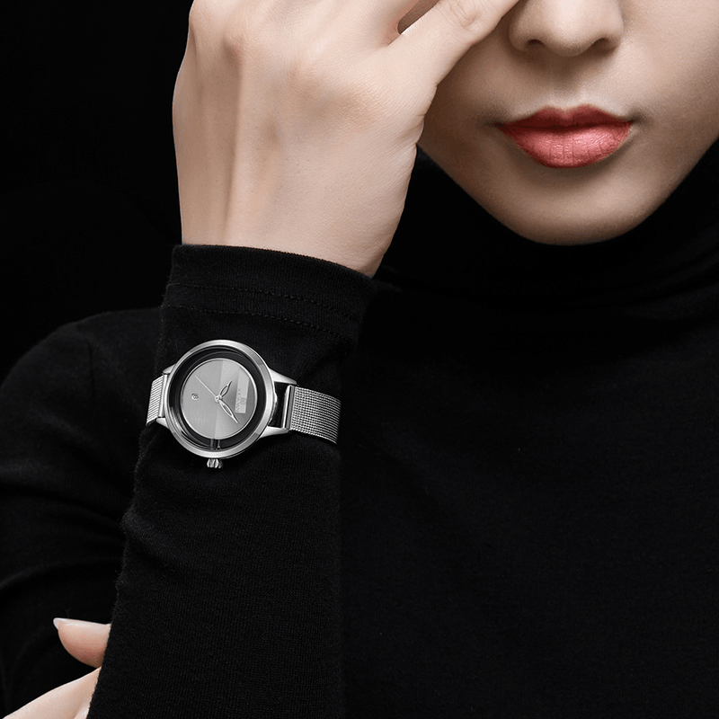 NAVIFORCE NF5014 Full Steel Hollow Ladies Wrist Watch Date Display Waterproof Quartz Watch - Trendha