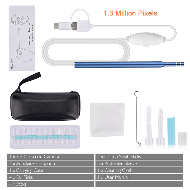 3 In1 USB HD Visual Ear Spoon 5.5Mm Android PC Ear Pick Otoscope Borescope Tool Health Careear Cleaning Endoscope - Trendha