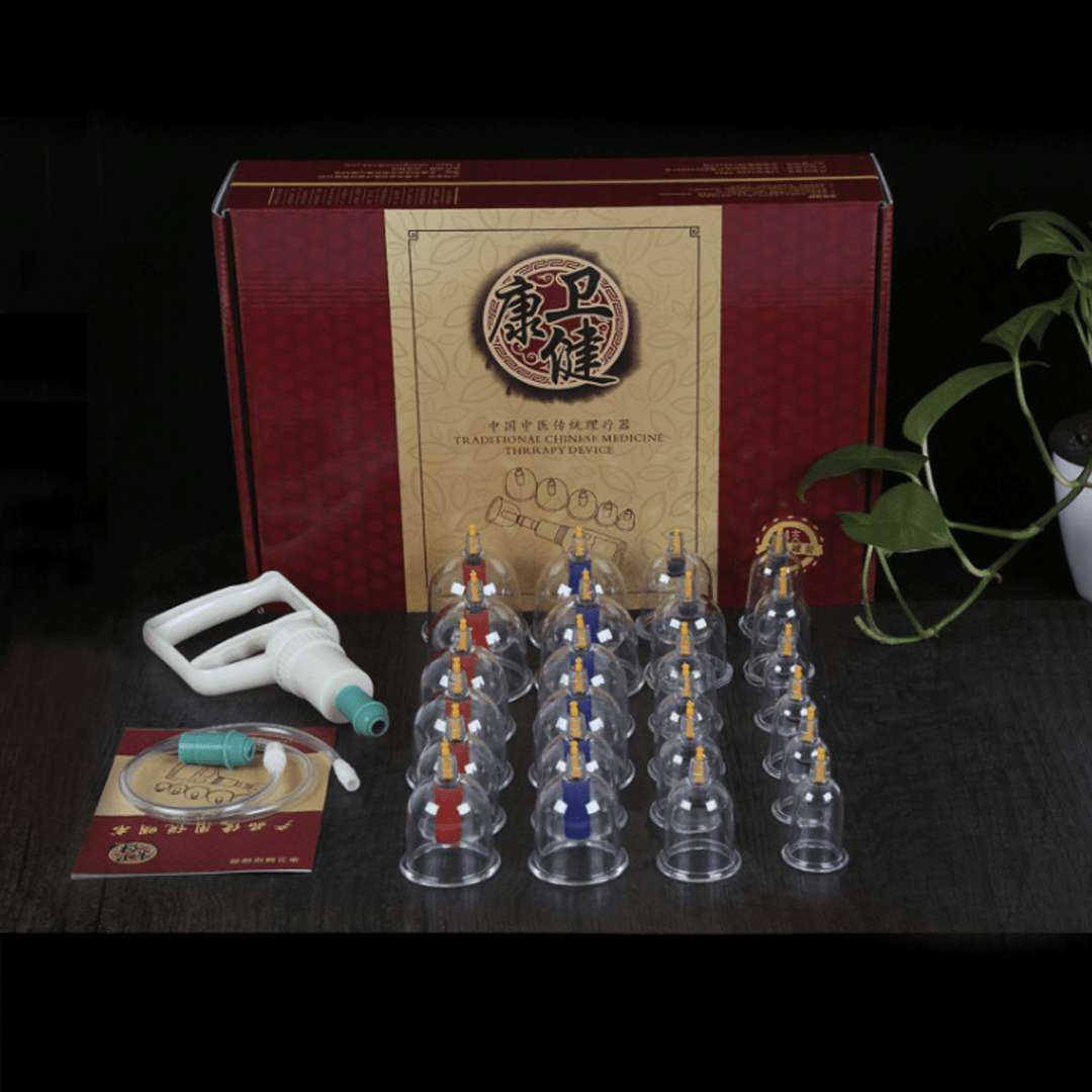24Pcs Chinese Cupping Vacuum Cup Massage Set Therapy Health Acupuncture Kit - Trendha