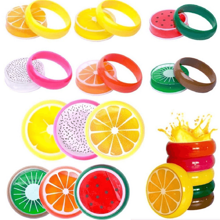 6PCS Crystal Fruit Slime 6X2Cm DIY Clay Rubber Mud Intelligent Hand Gum Plasticine Toy Gift - Trendha