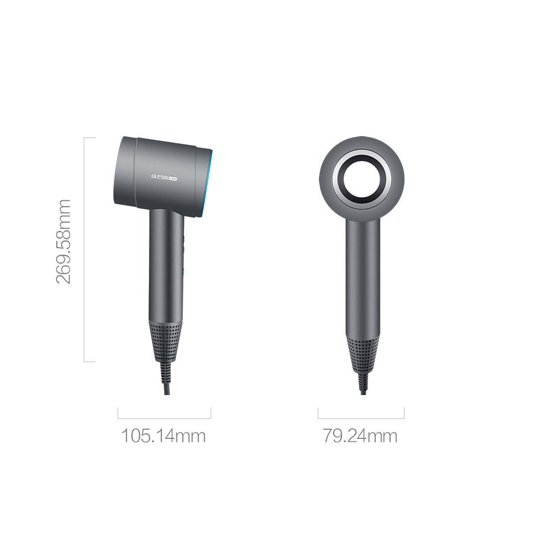 ULESM Professional Portable Leafless Hair Dryer Magnetic Nozzle Noise Reduction Thermostatic Negative Ion Hair Drier Air Mode from Xiaomi Youpin - Trendha