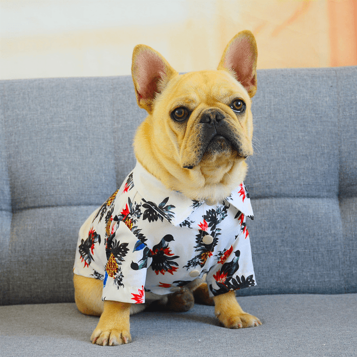 Hawaiian Pet Clothes Plant Flower Pet Shirt Pring and Summer Wear Thin Dog Cat Shirts - Trendha