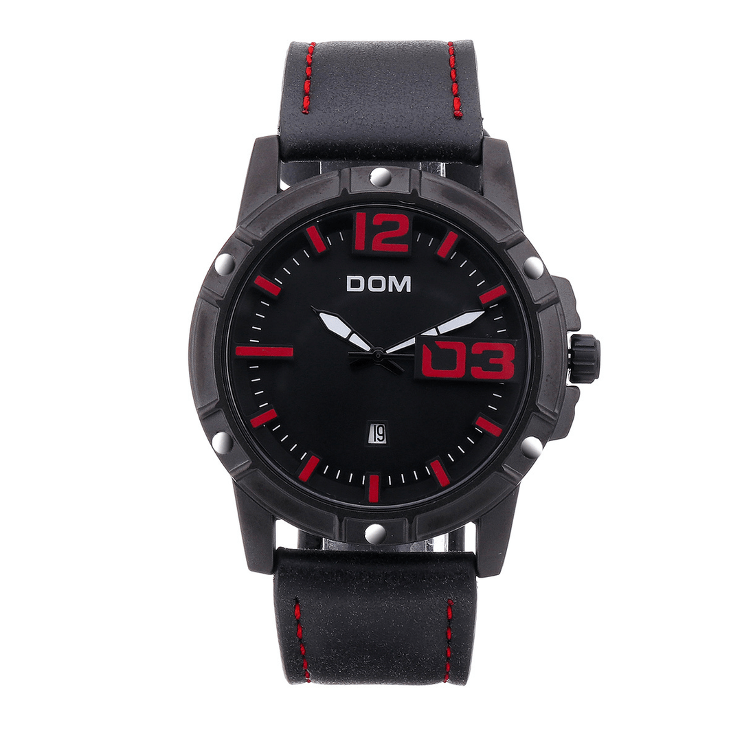 DOM Men Luxury Sport Wristwatch Men Watch Leather Strap Business Waterproof Quartz Watch - Trendha