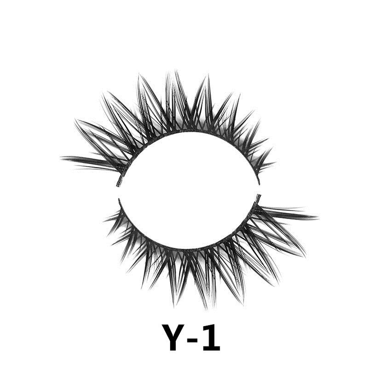 1Pair 3D Black Thick Lenthening Eye Lashes Handmade False Eyelashes Crisscross Makeup Tools - Trendha