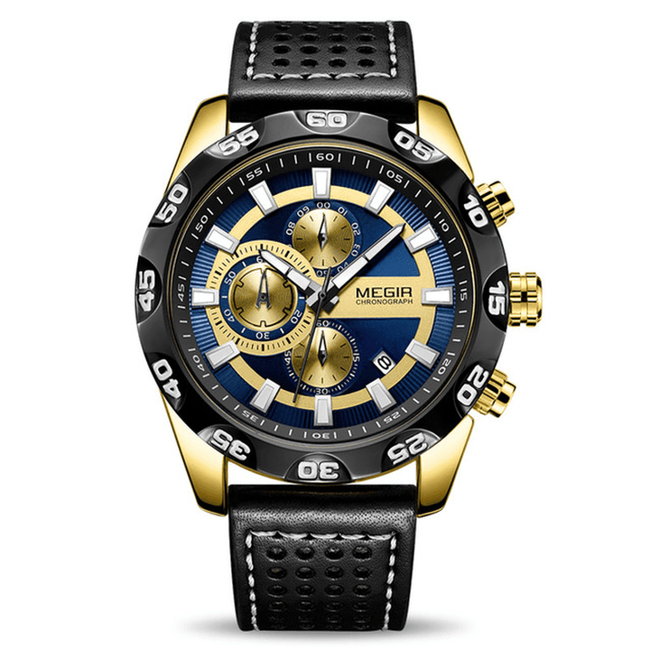 MEGIR 2096 Luxury Sports Style Chronograph Waterproof Multifunction Quartz Watch Men Wrist Watch - Trendha