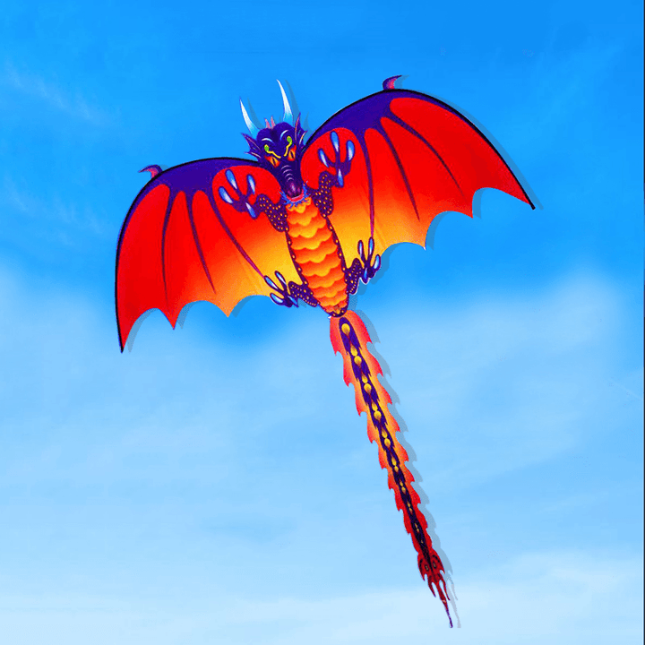 Outdoor Nylon 57"×59" Beach Park Flying Kite Dragon Pterosaur Dinosaur with String Spool for Kids Ad - Trendha