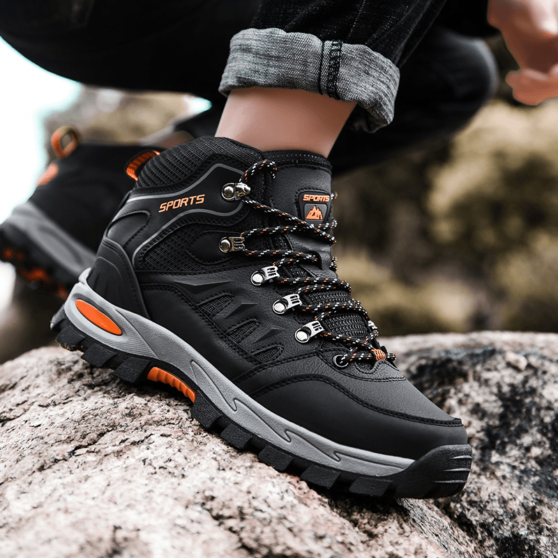 Men Mesh Fabric Slipcing Breathable Non Slip Wearable Soft Sole Outdoor Hiking Shoes - Trendha