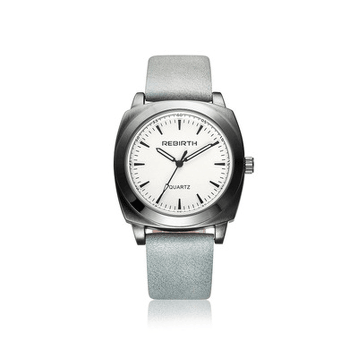 REBIRTH RE042 Casual Style Waterproof Women Wrist Watch Leather Strap Quartz Watches - Trendha
