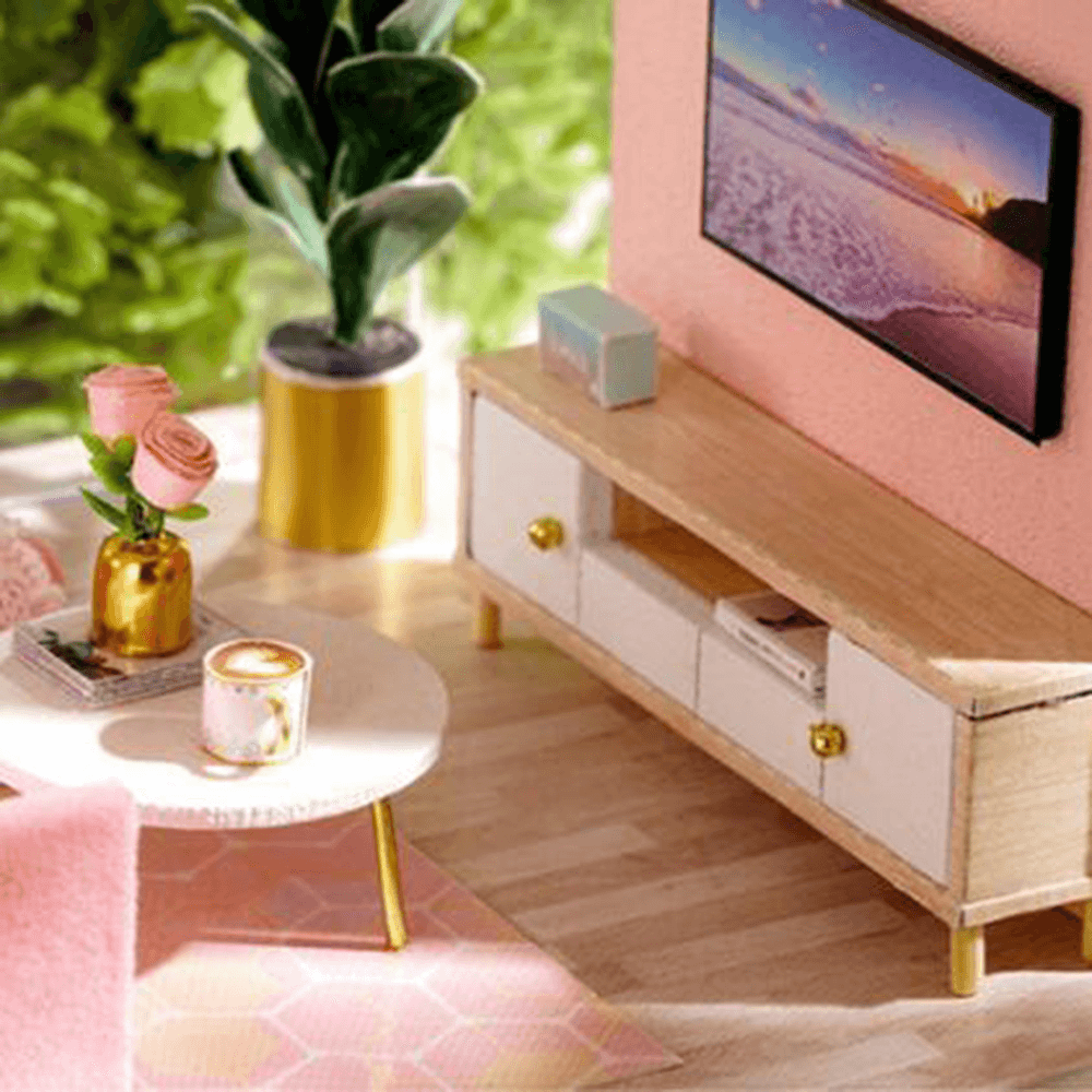 CUTE ROOM Warming Life Theme of DIY Assembled Doll House with Cover for Children Toys - Trendha