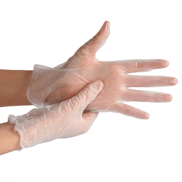 100PCS Disposable PVC Gloves Safety Clear Powder Free Protective Isolation Cleaning Gloves S/M/L/XL - Trendha