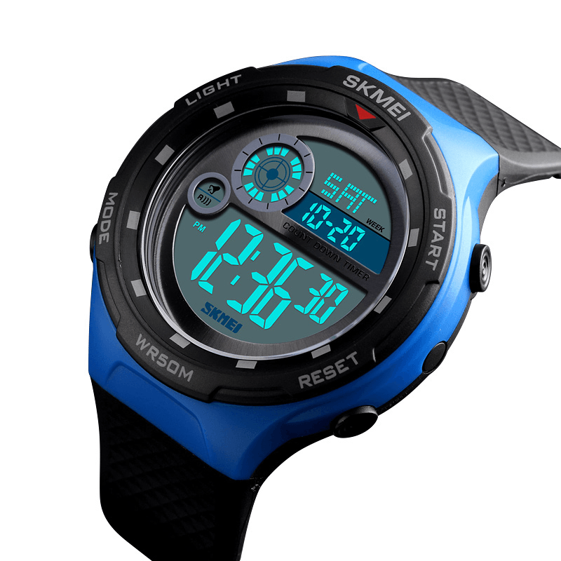 SKMEI 1465 50M Waterproof Countdown Outdoor EL Light Sports Men Digital Watch - Trendha