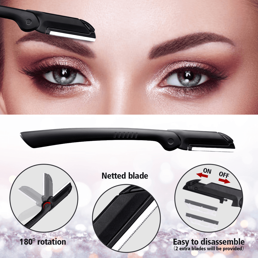 6Pcs Manual Eyebrow Trimming Tool Set Black - Trendha