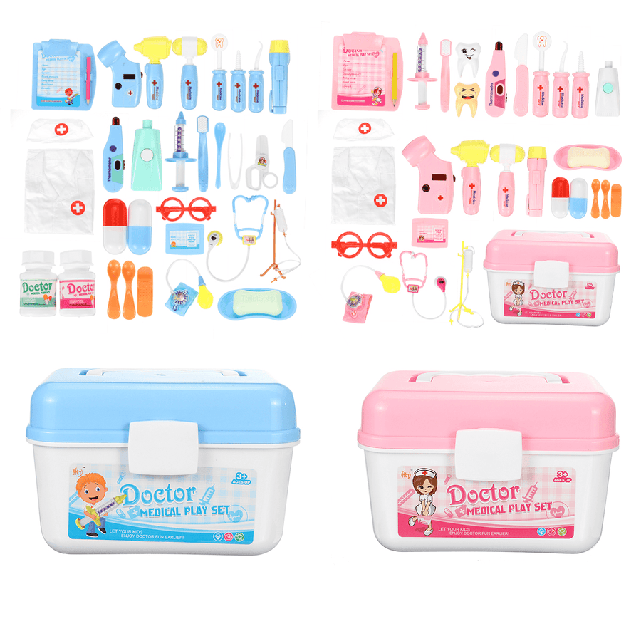 35 Pcs Simulation Medical Role Play Pretend Doctor Game Equipment Set Educational Toy with Box for Kids Gift - Trendha
