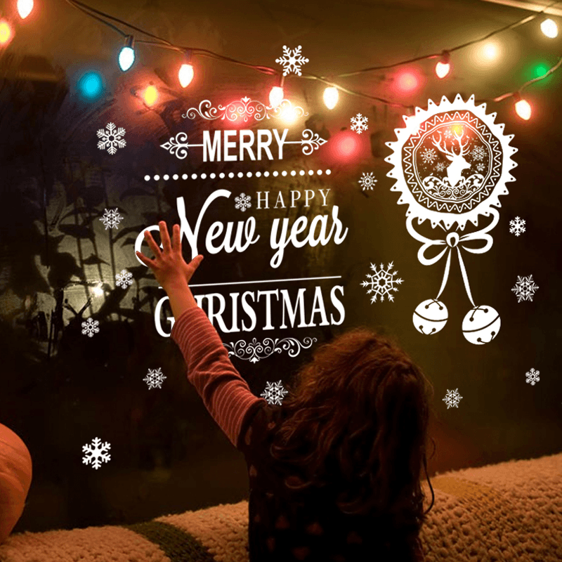 Miico ABQ6004 Christmas Sticker Creative Text Pattern Wall Stickers Removable Room Decoration - Trendha