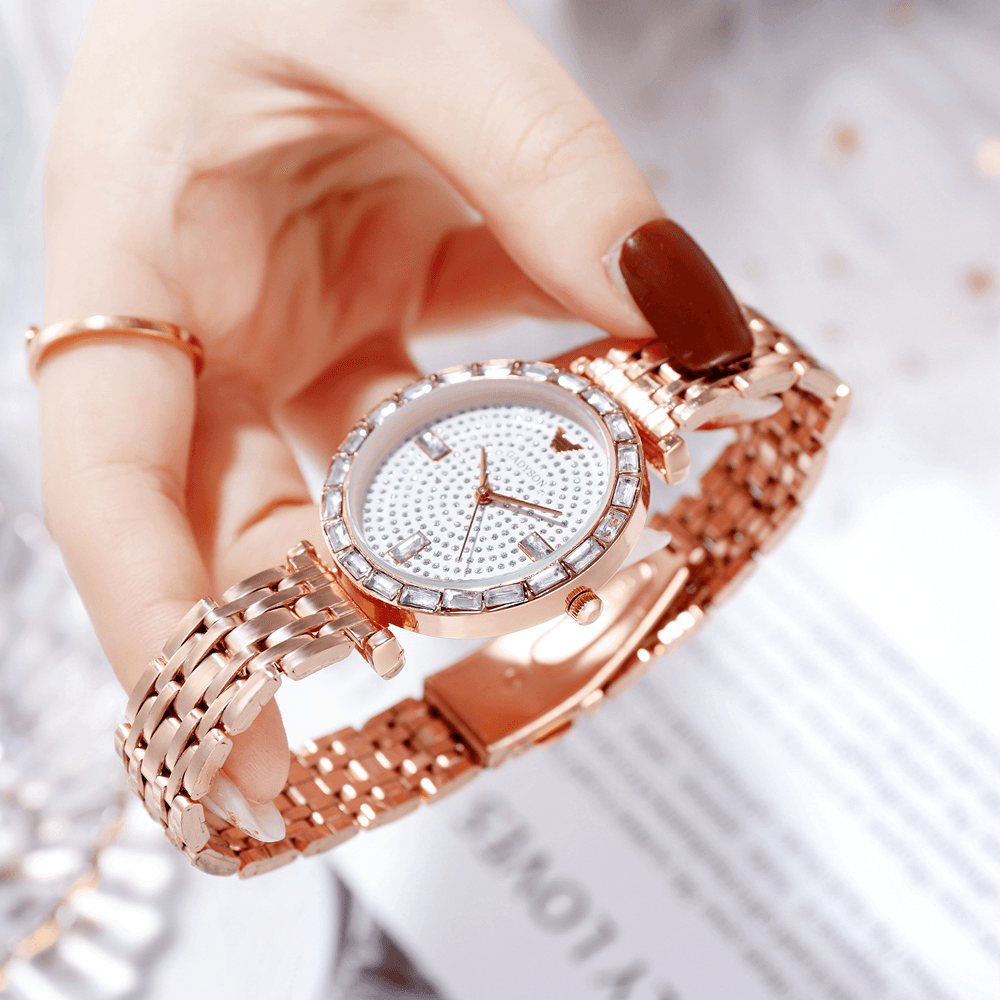 GREYSON A0Q05 Fashion Women Watch Light Luxury Crystal Diamond Starry Lady Quartz Watch - Trendha