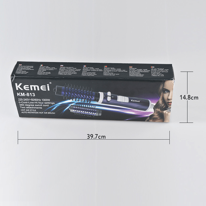 KEMEI Hair Brush Dryer Comb Style Hair Dryer Anion Electric Automatic Curler Roller Brush Straightening Styling Tool KM-813 - Trendha