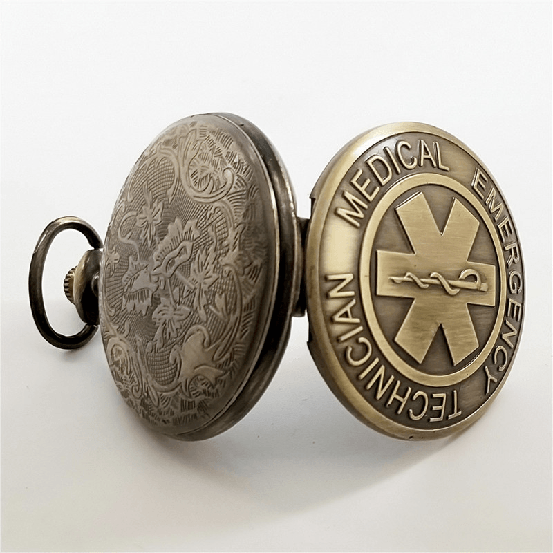 Classic Bronze Embossed Snake Pattern Fashion Pocket Watch Quartz Watch - Trendha