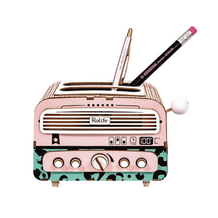 Robotime TG14 Creative Handmade DIY Assembled Desktop Decoration Toaster Storage Pen Holder Model Toys - Trendha