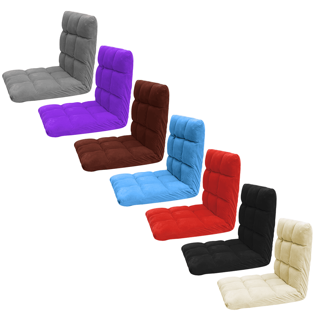 Adjustable 14-Position Floor Folding Lazy Sofa Cushioned Chaise Chair Lounge Chair for Living Room Bed Room - Trendha