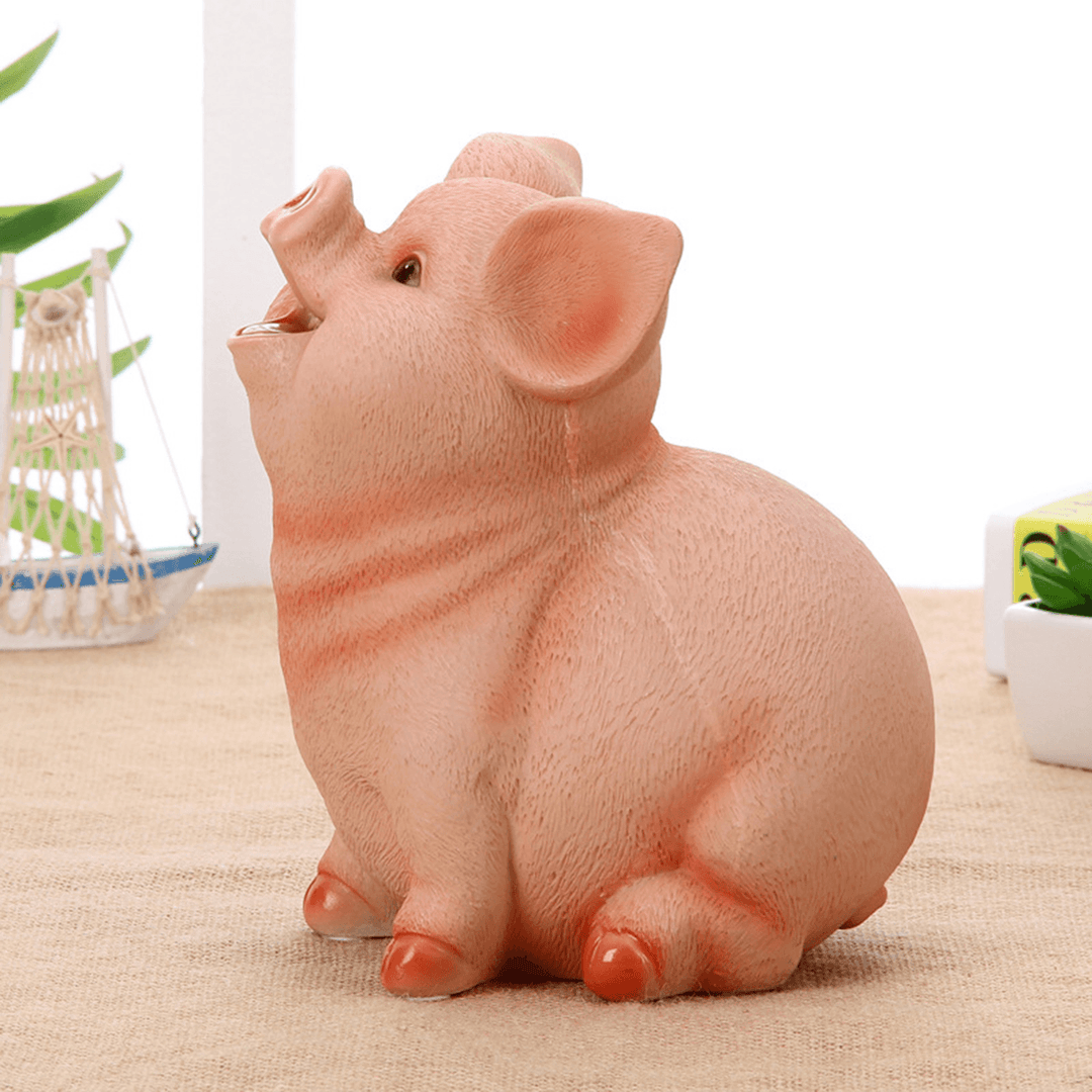 Piggy Bank Resin Craft Coin Bank Money Saving Holder Box Gifts for Kids Decorations - Trendha