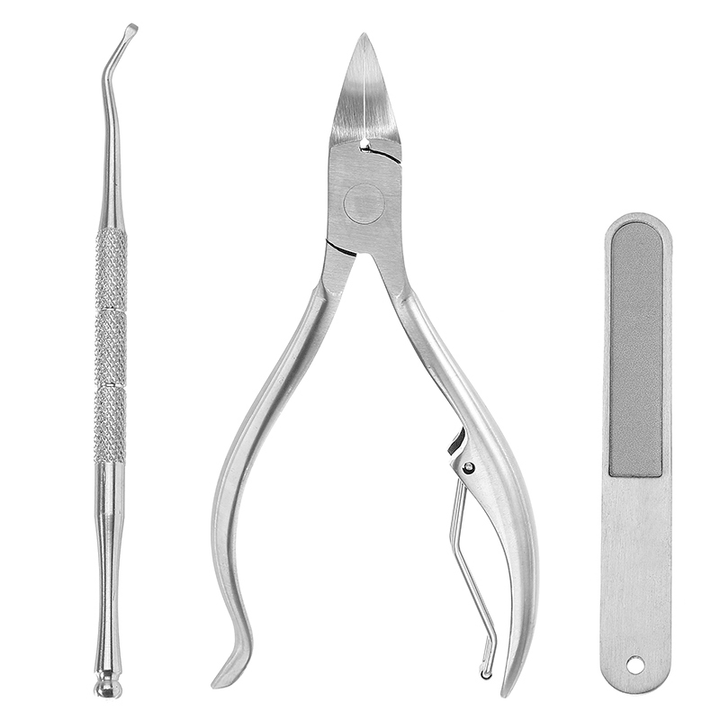 Y.F.M® 3 in 1 Ingrown Toenails Nipper Clipper File Lifter Cutter Kit Stainless Steel Paronychia Care - Trendha