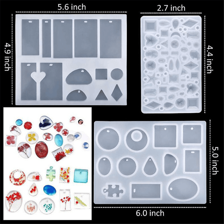 Silicone Casting Resin Molds Set for Resin Jewelry DIY Resin Pendant Bracelet Silicone Casting Mould - Trendha